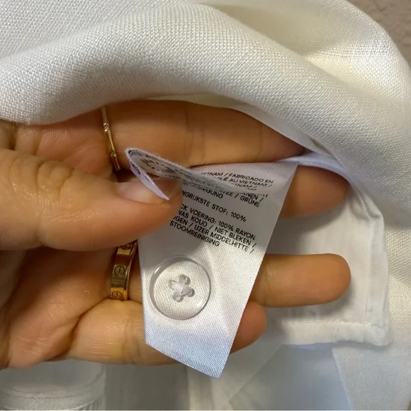 NWOT Reformation Everett Linen Midi Dress White A-Line Summer Vacation 8 - Picture 10 of 11